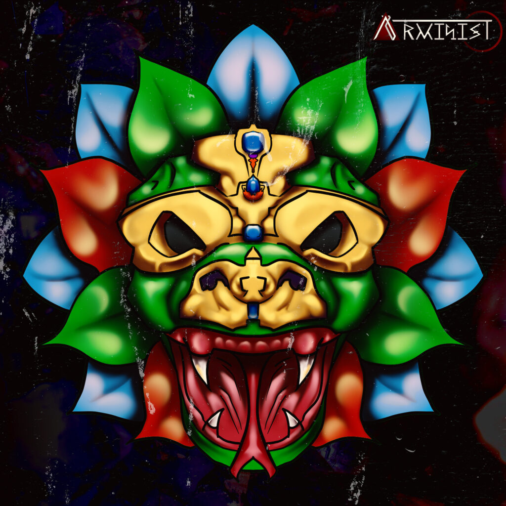 Mockups sticker quetzalcoatl mascara 1500px 144dpi